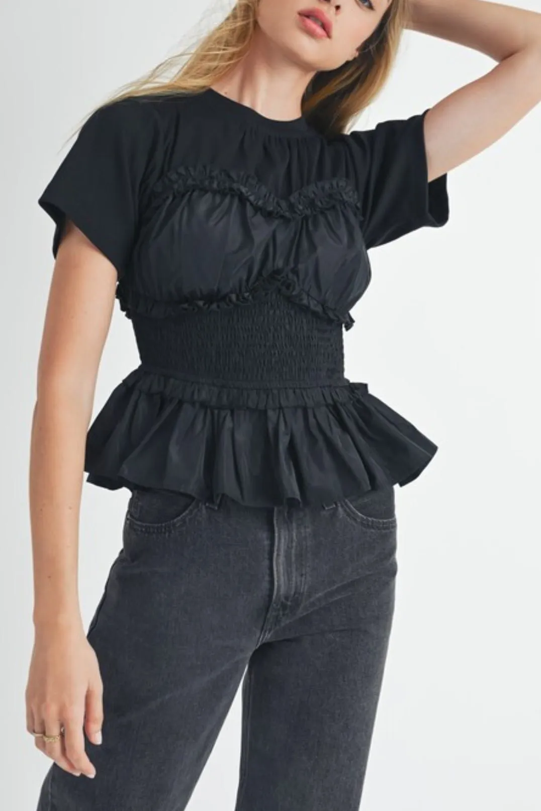 Combo Bustier Peplum Top