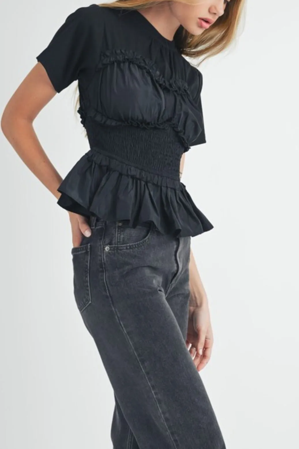 Combo Bustier Peplum Top