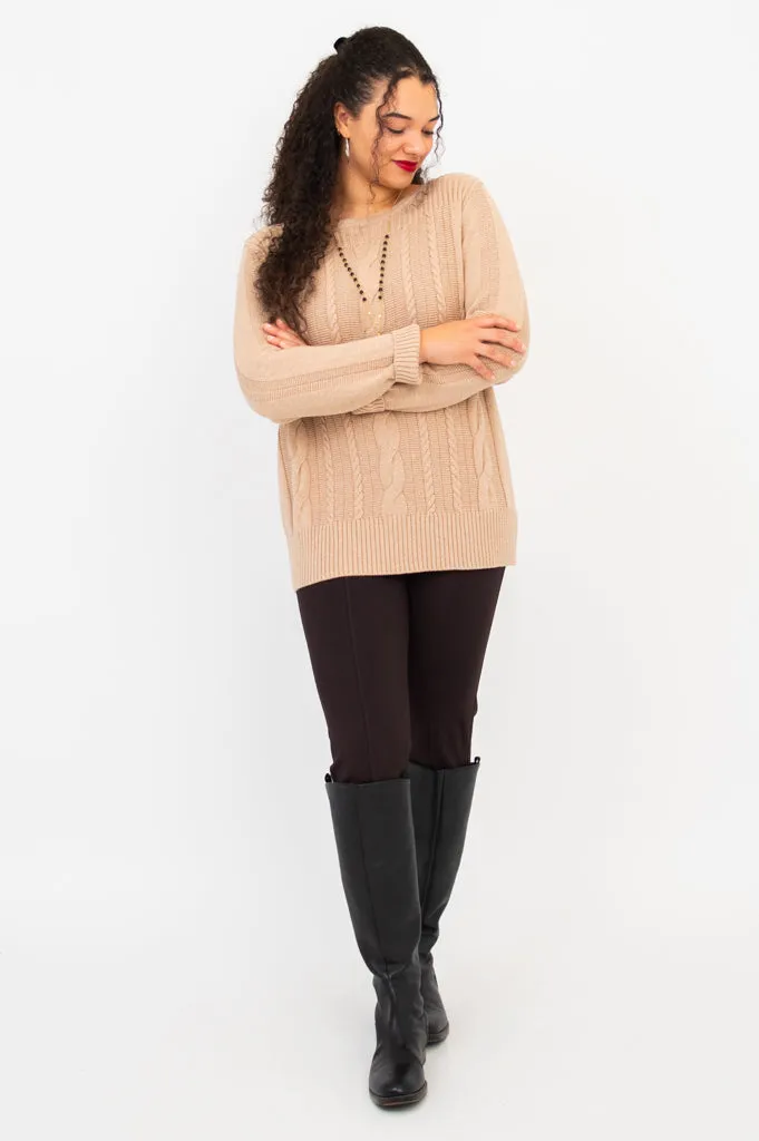 Cora Sweater, Latte, Cotton