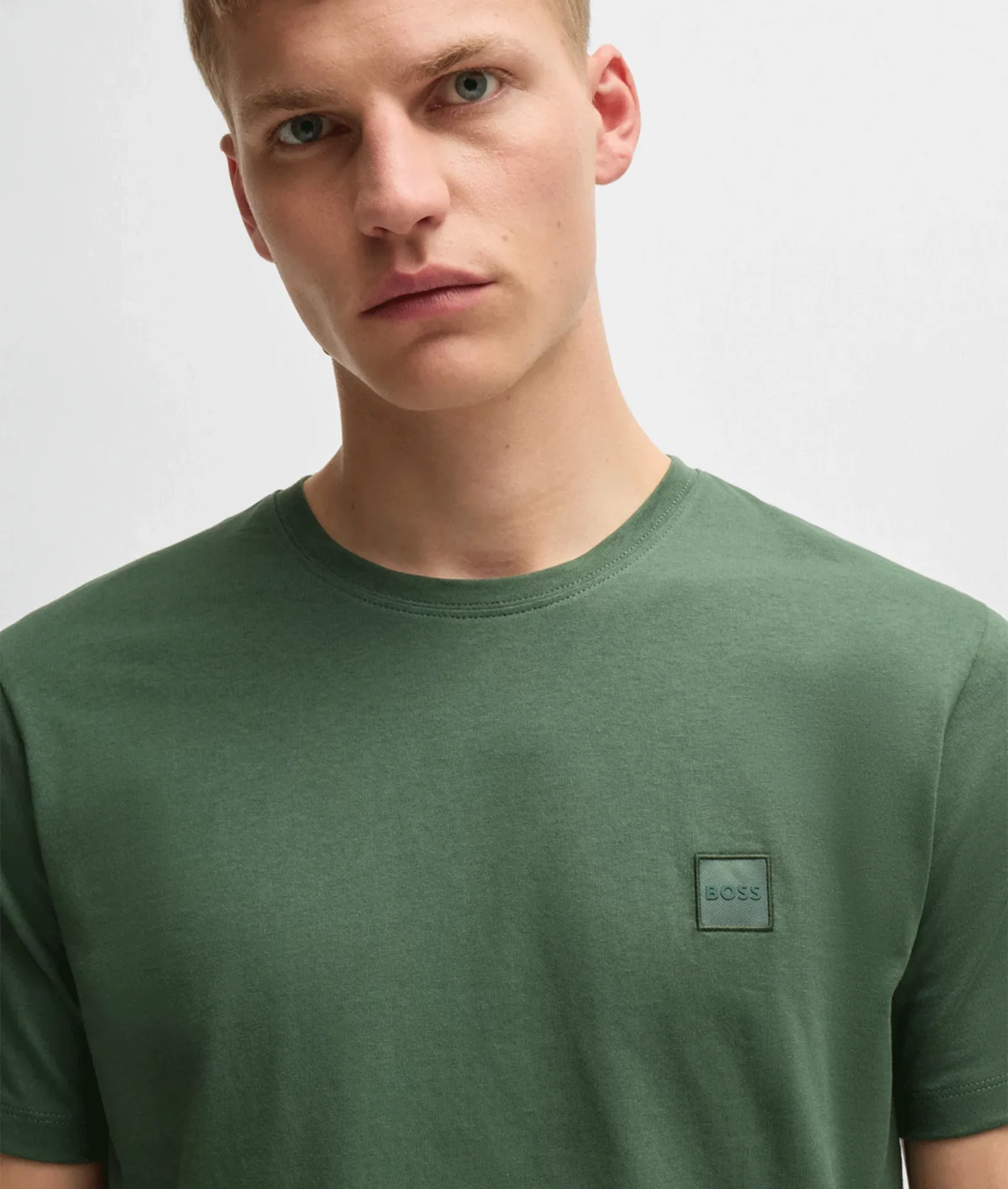 Cotton-jersey T-shirt With Logo Patch - Green