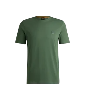 Cotton-jersey T-shirt With Logo Patch - Green