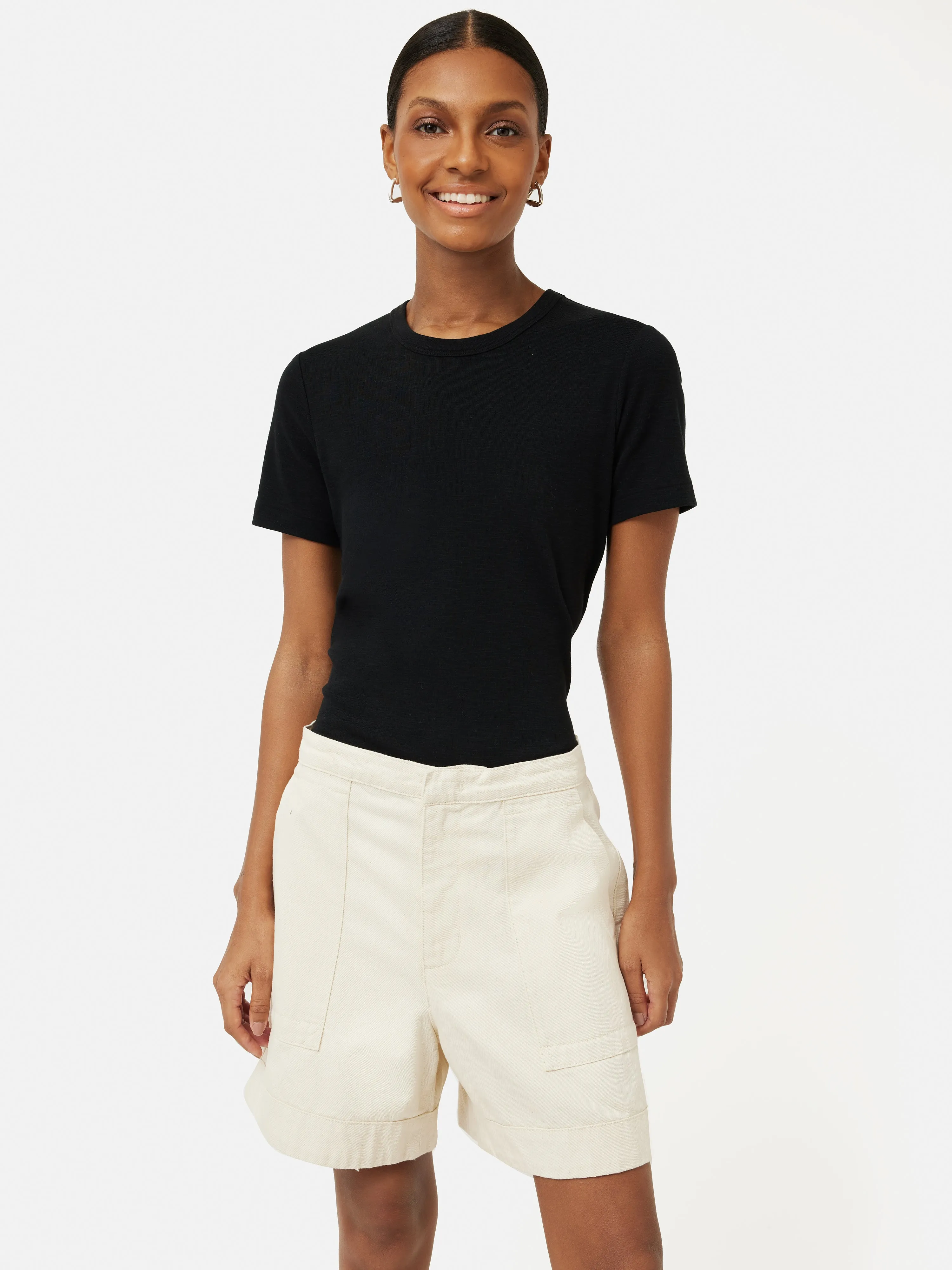 Cotton Luxe Short Sleeve Tee | Black