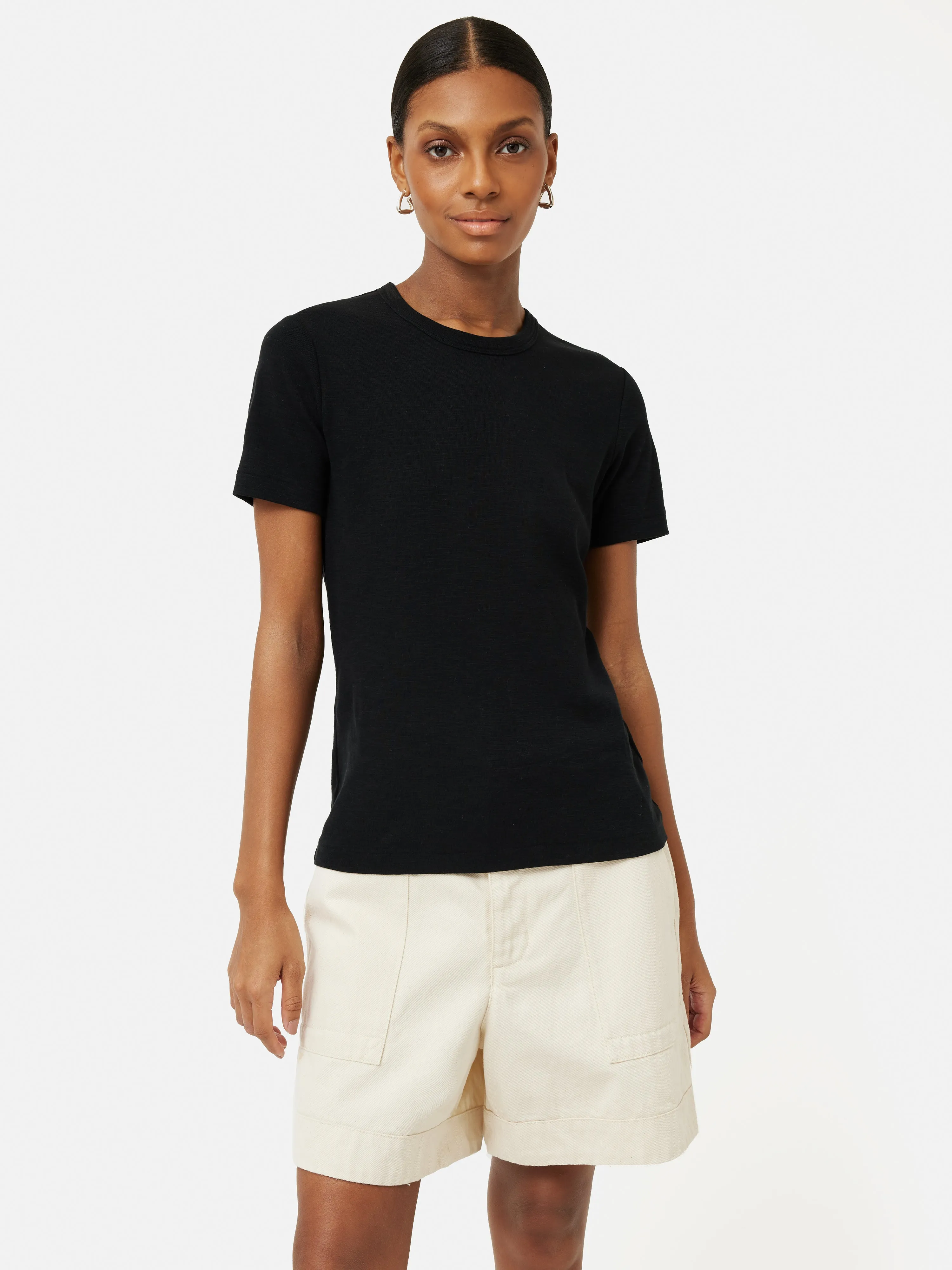 Cotton Luxe Short Sleeve Tee | Black