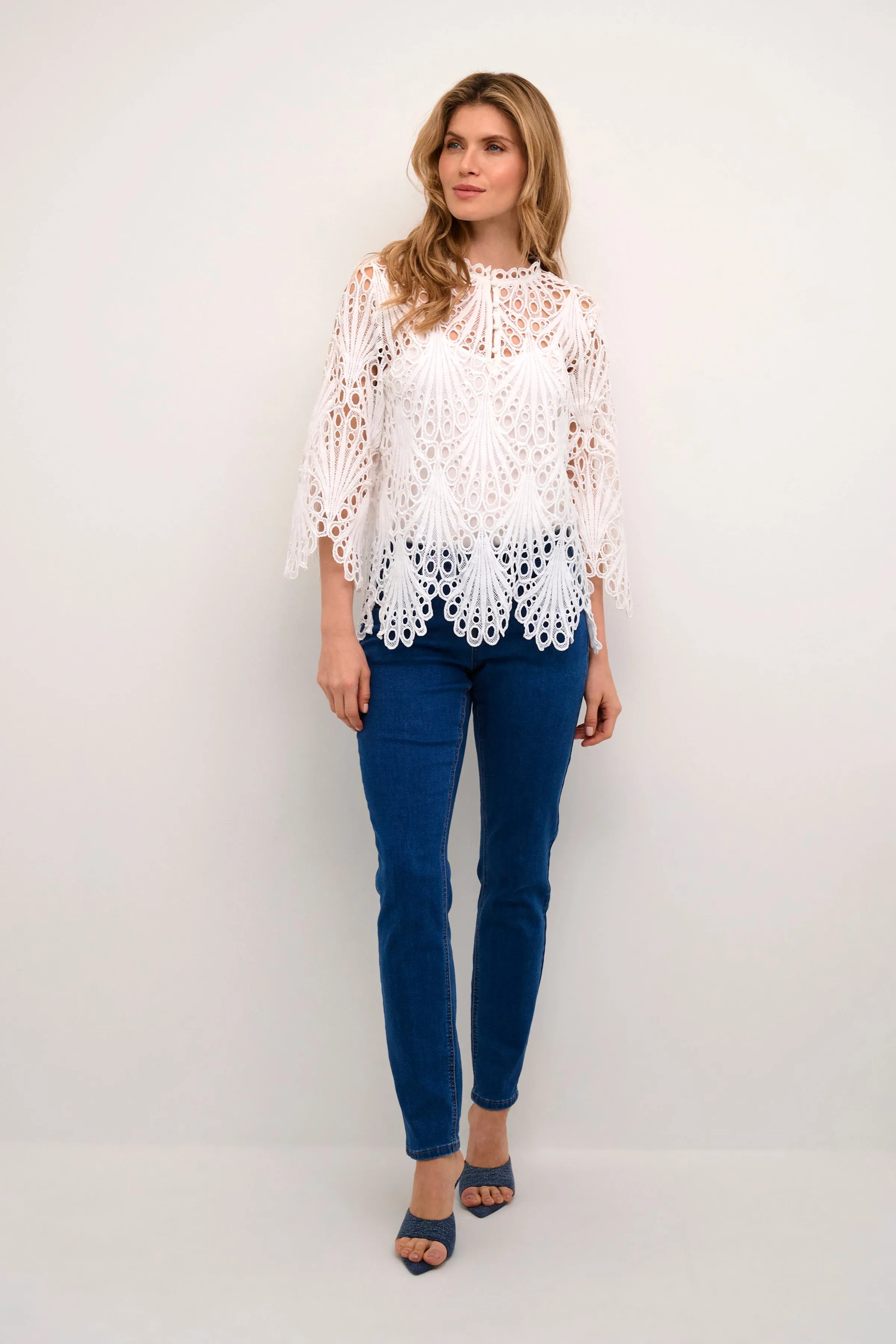 Cream Lhilla Lace Blouse