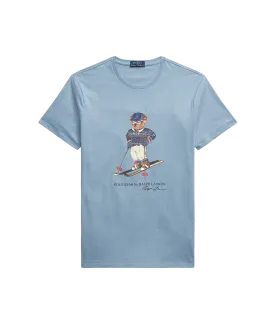 Custom Slim Fit Polo Bear Jersey T-Shirt - Blue