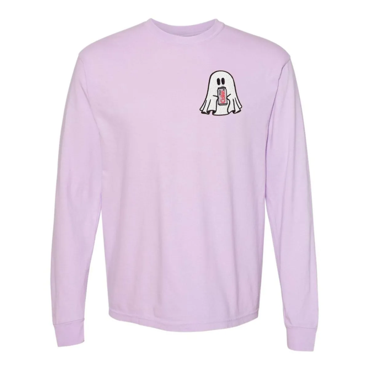 'Diet Coke Ghost' Embroidered Long Sleeve T-Shirt