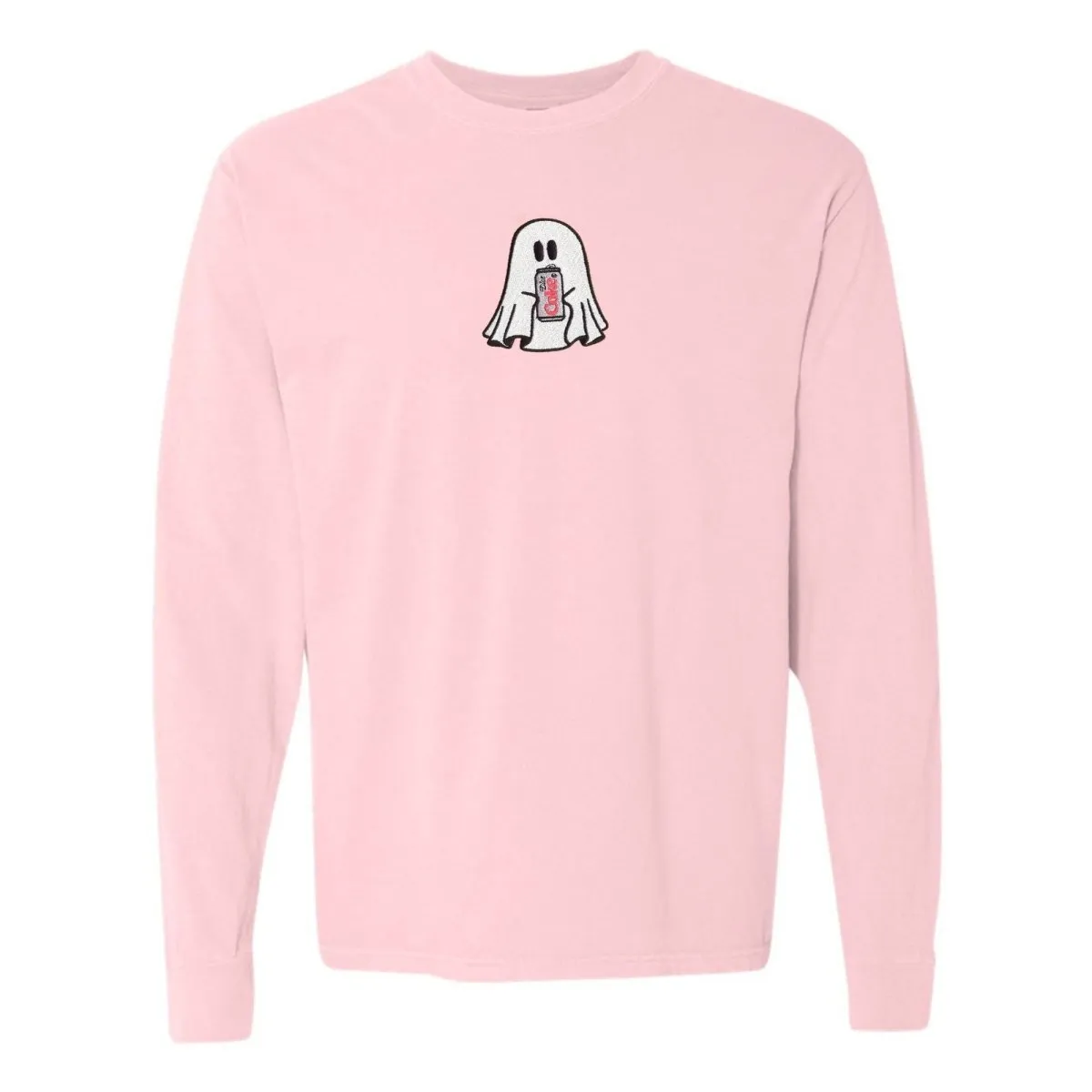 'Diet Coke Ghost' Embroidered Long Sleeve T-Shirt