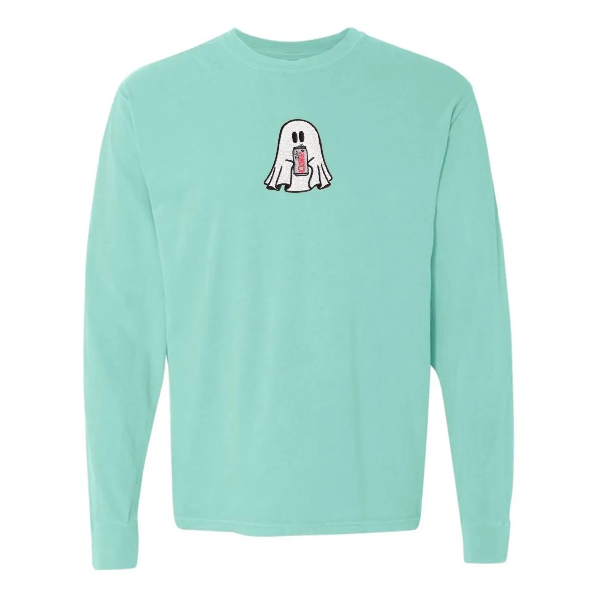 'Diet Coke Ghost' Embroidered Long Sleeve T-Shirt