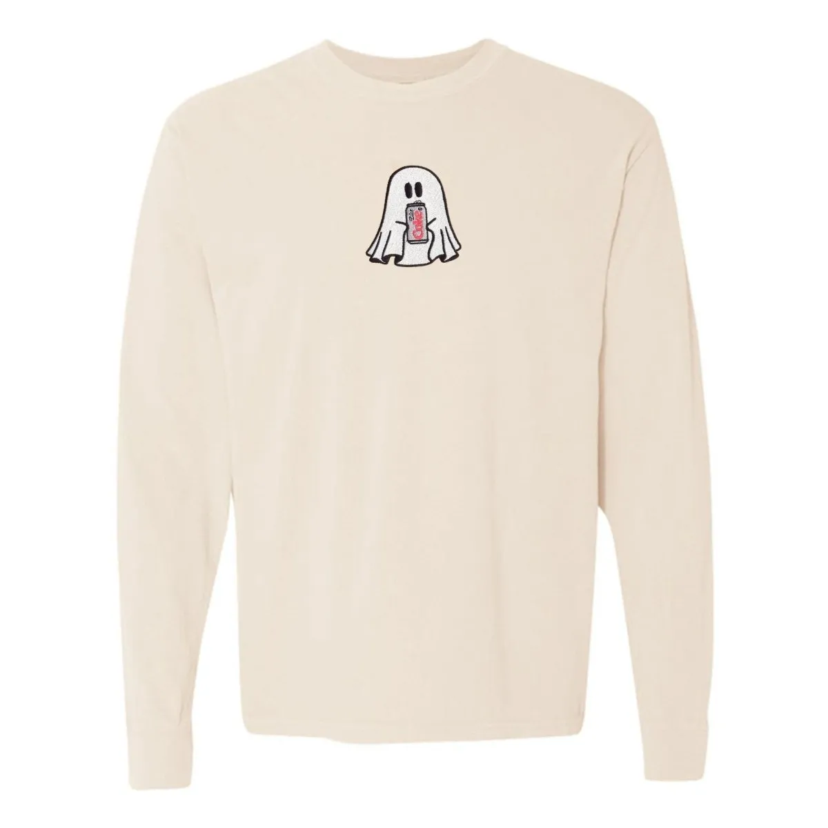 'Diet Coke Ghost' Embroidered Long Sleeve T-Shirt