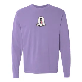 'Diet Coke Ghost' Embroidered Long Sleeve T-Shirt