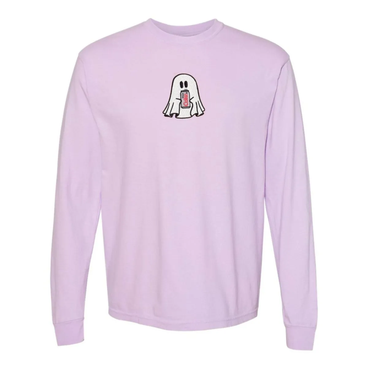 'Diet Coke Ghost' Embroidered Long Sleeve T-Shirt