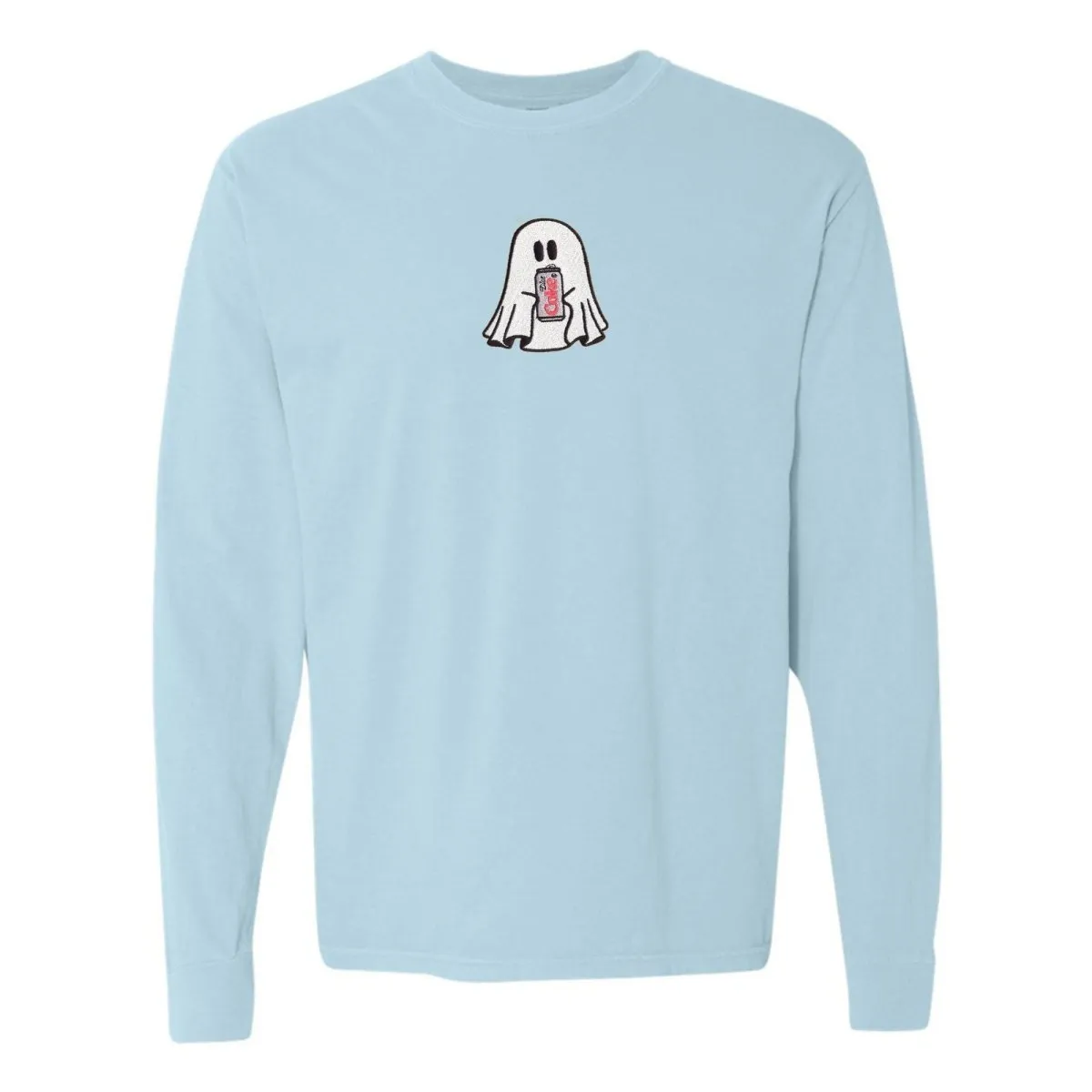 'Diet Coke Ghost' Embroidered Long Sleeve T-Shirt