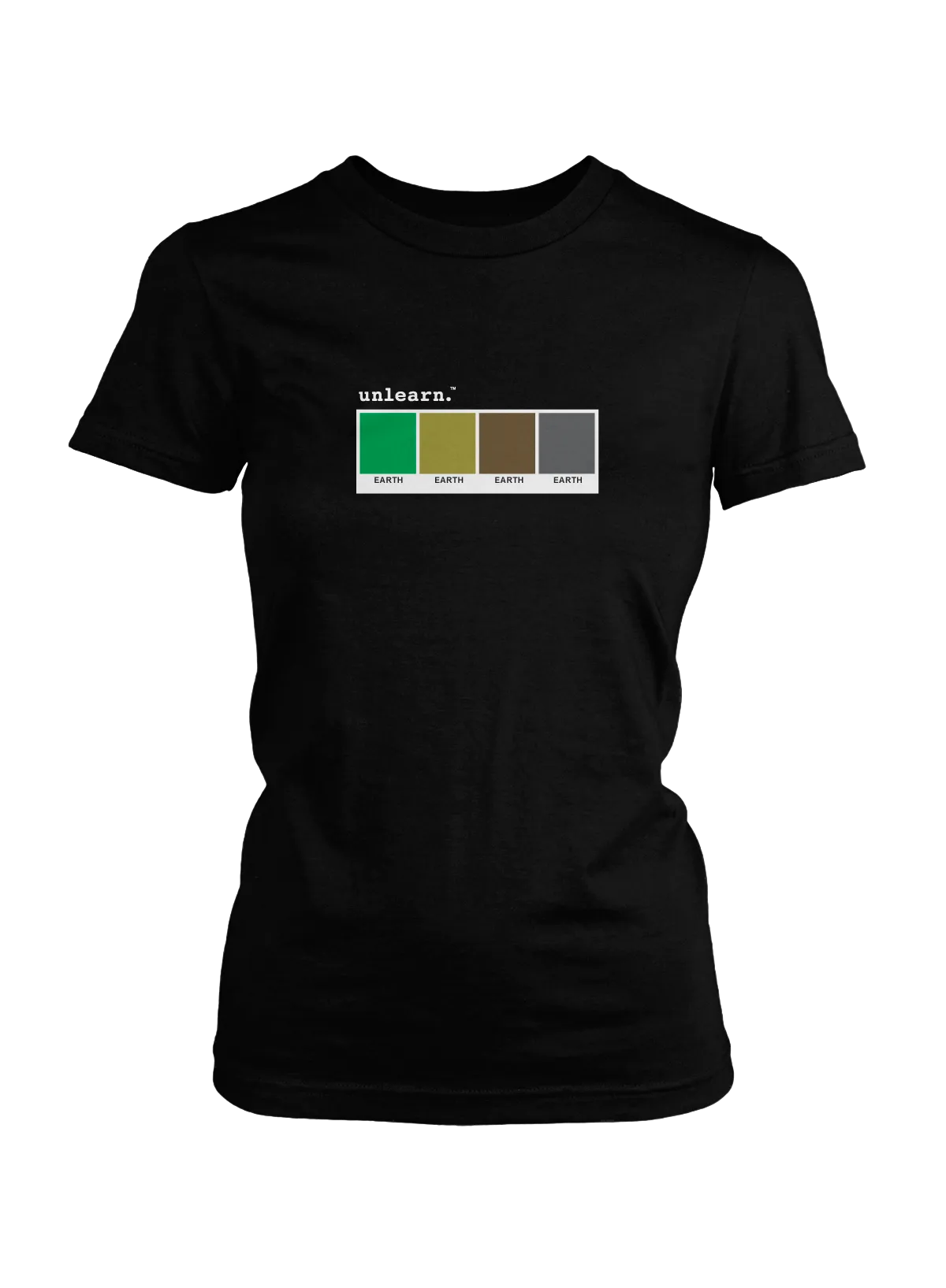 Earth - Women's Fitted Black T-Shirt