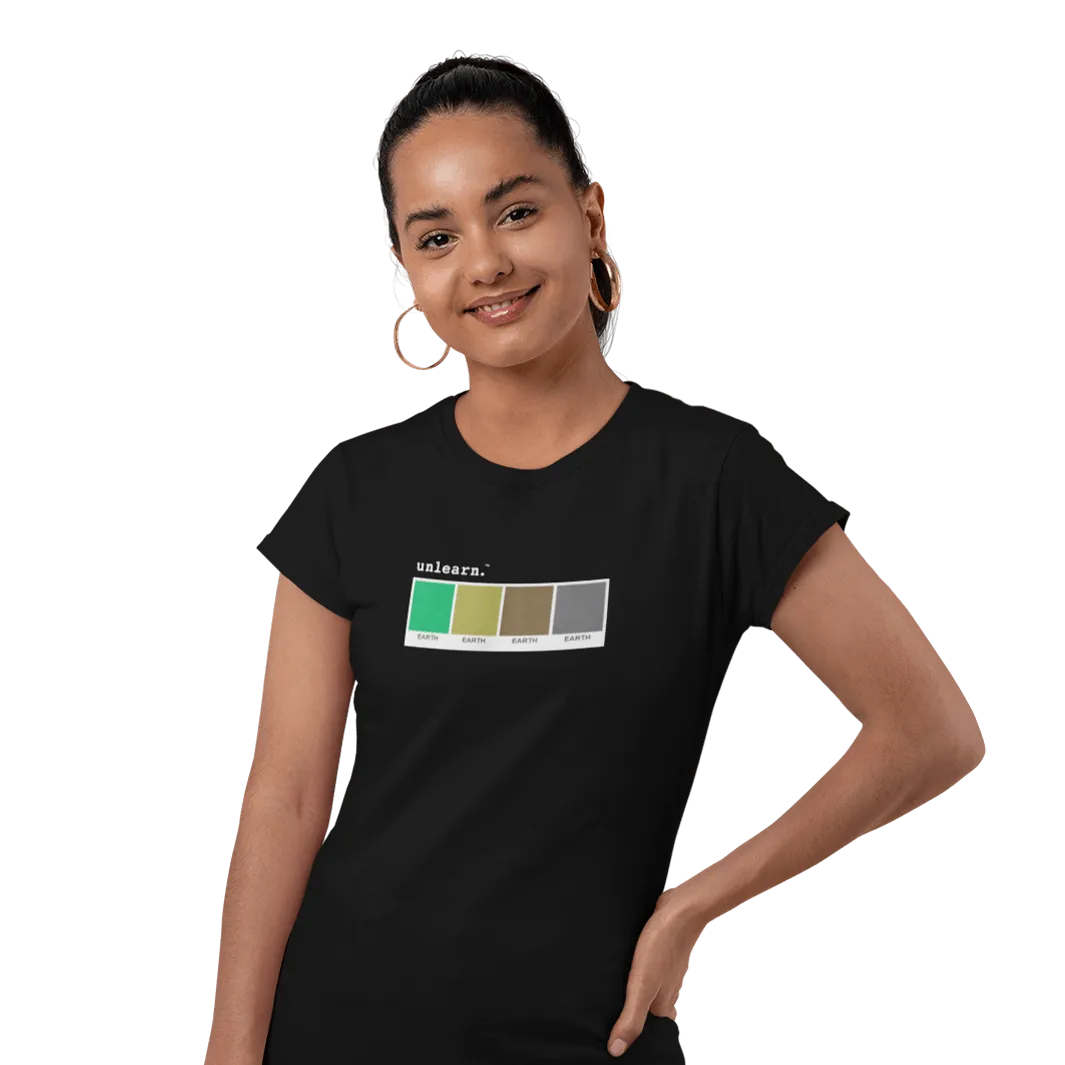 Earth - Women's Fitted Black T-Shirt