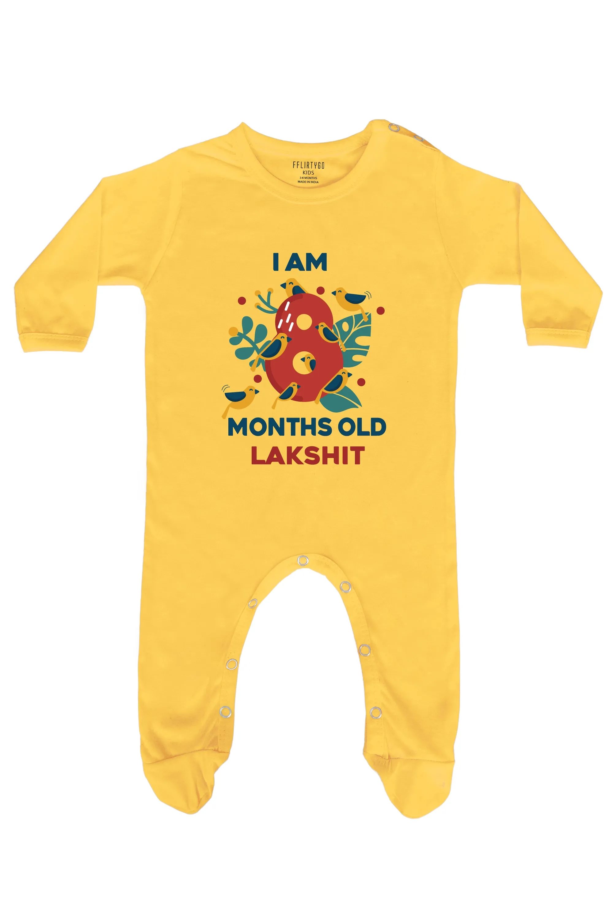 Eight Month Birthday Baby Romper | Onesies w/ Custom Name