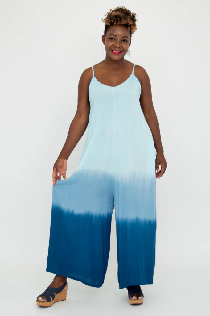 Ender Jumpsuit, Turquoise Dip-Dye