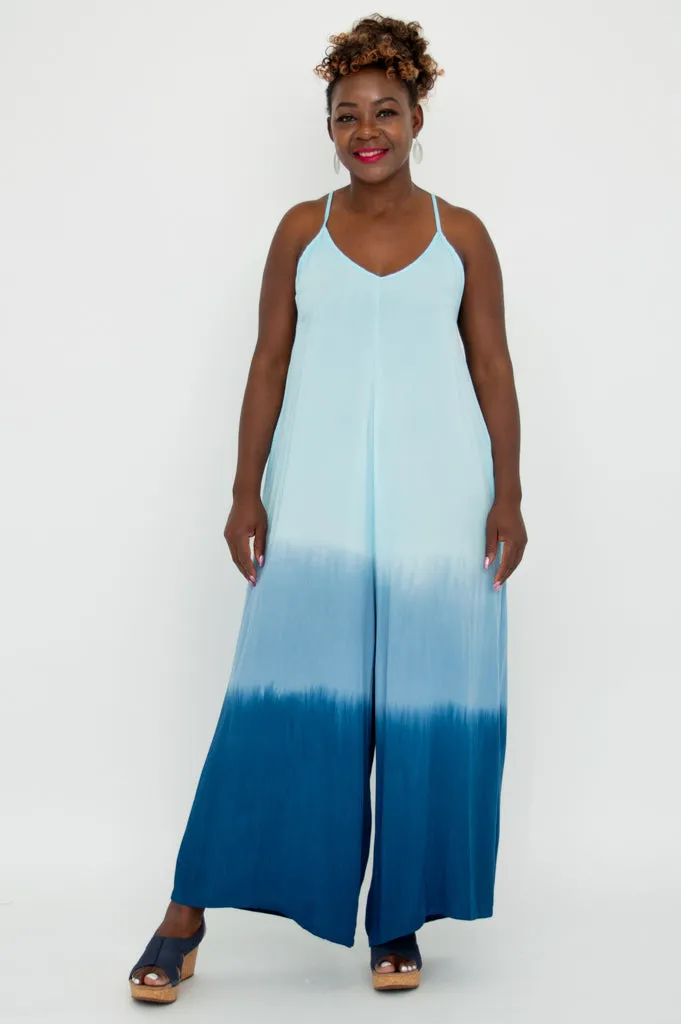 Ender Jumpsuit, Turquoise Dip-Dye