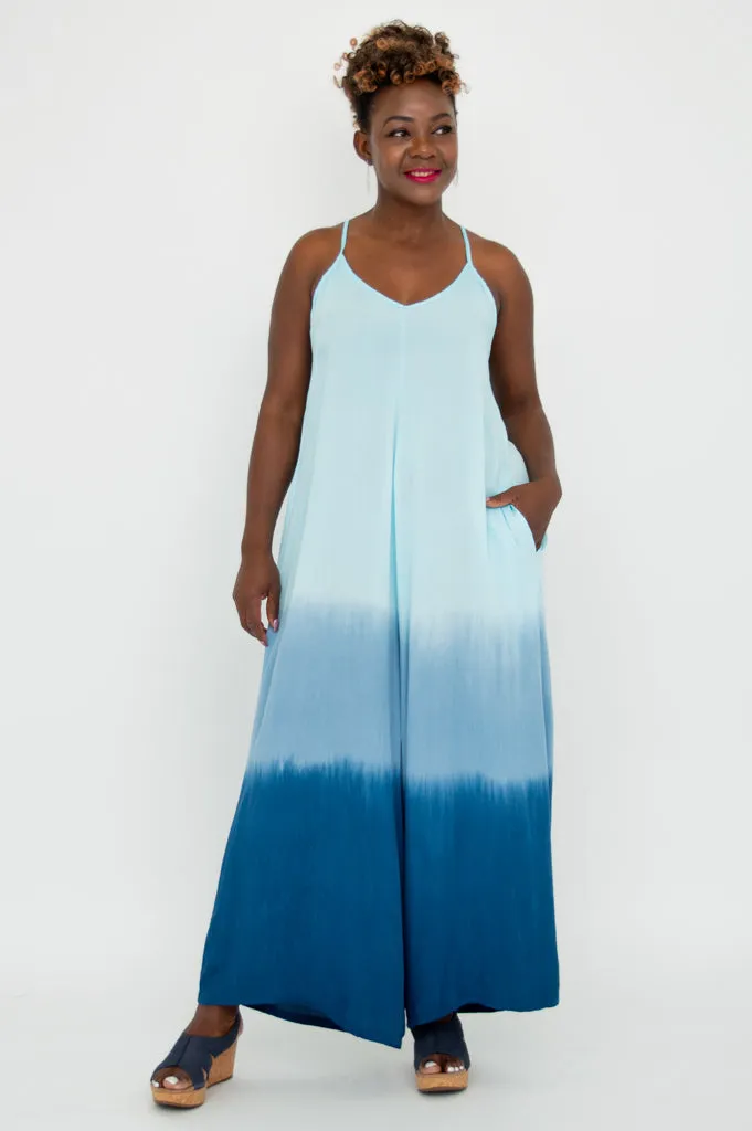 Ender Jumpsuit, Turquoise Dip-Dye