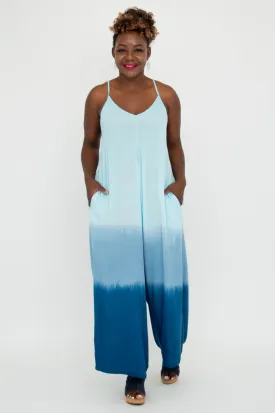 Ender Jumpsuit, Turquoise Dip-Dye