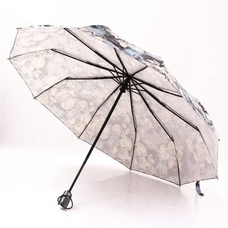 FULLY AUTOMATIC COMPACT ANTI-UV RAIN SUNSHINE WINDPROOF UMBRELLAS FOR FASHION LADIES