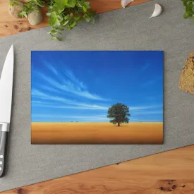 Gail Descoeurs: "Field of Gold" - Glass Cutting Board