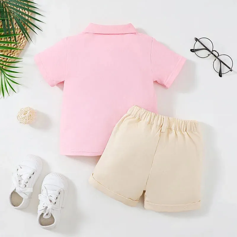 Gentleman Style Boys Polo Shirt and Shorts Set