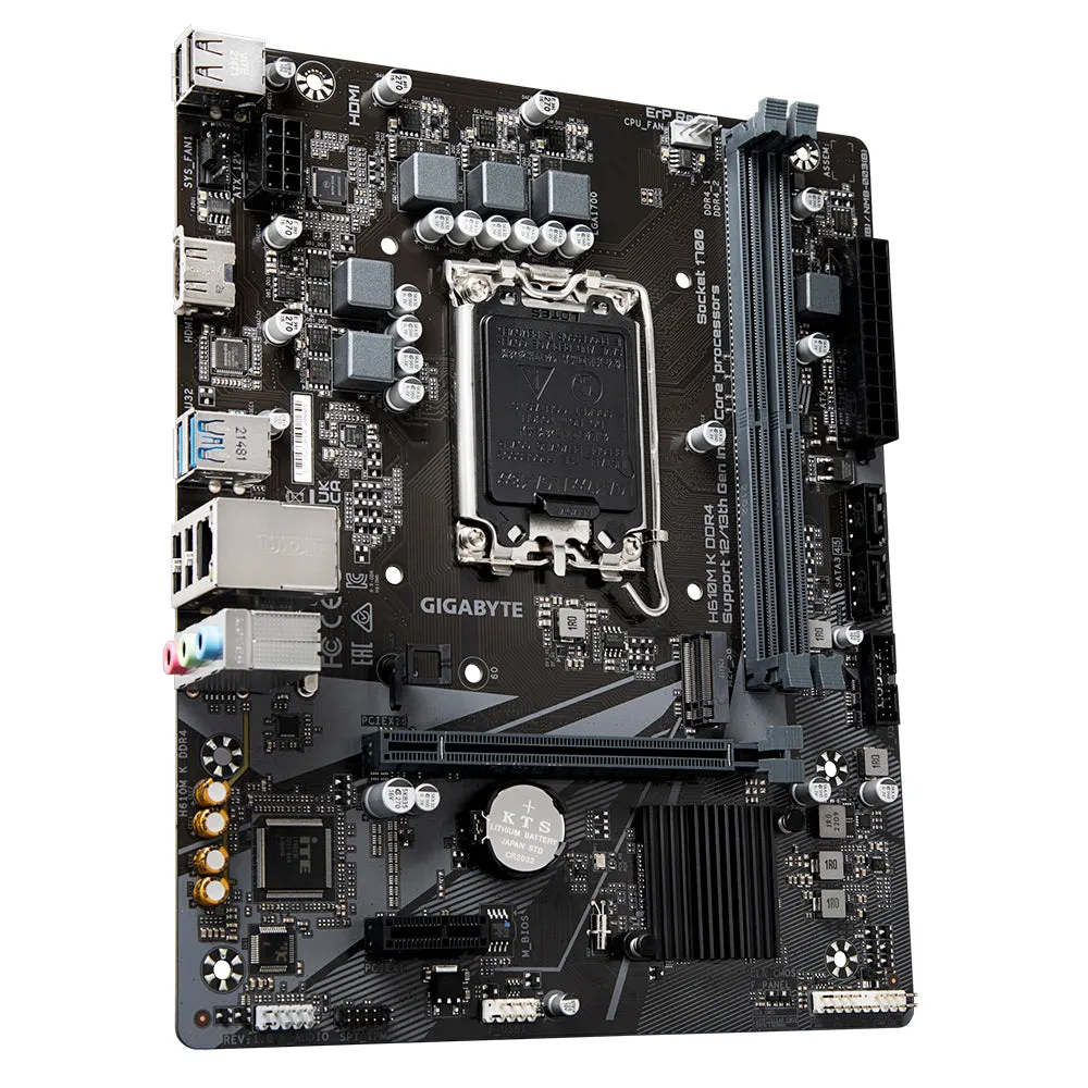 Gigabyte H610M K DDR4 Micro ATX (mATX) Intel Motherboard | Intel LGA1700 Socket