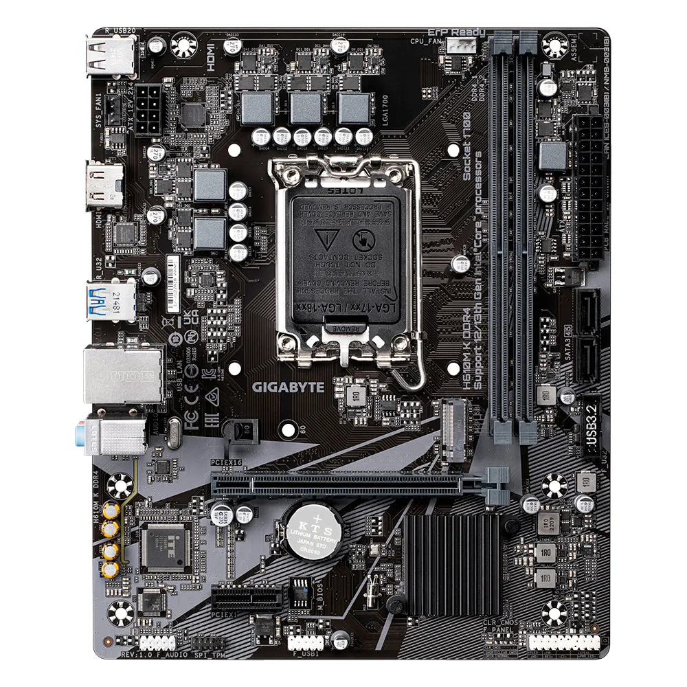 Gigabyte H610M K DDR4 Micro ATX (mATX) Intel Motherboard | Intel LGA1700 Socket