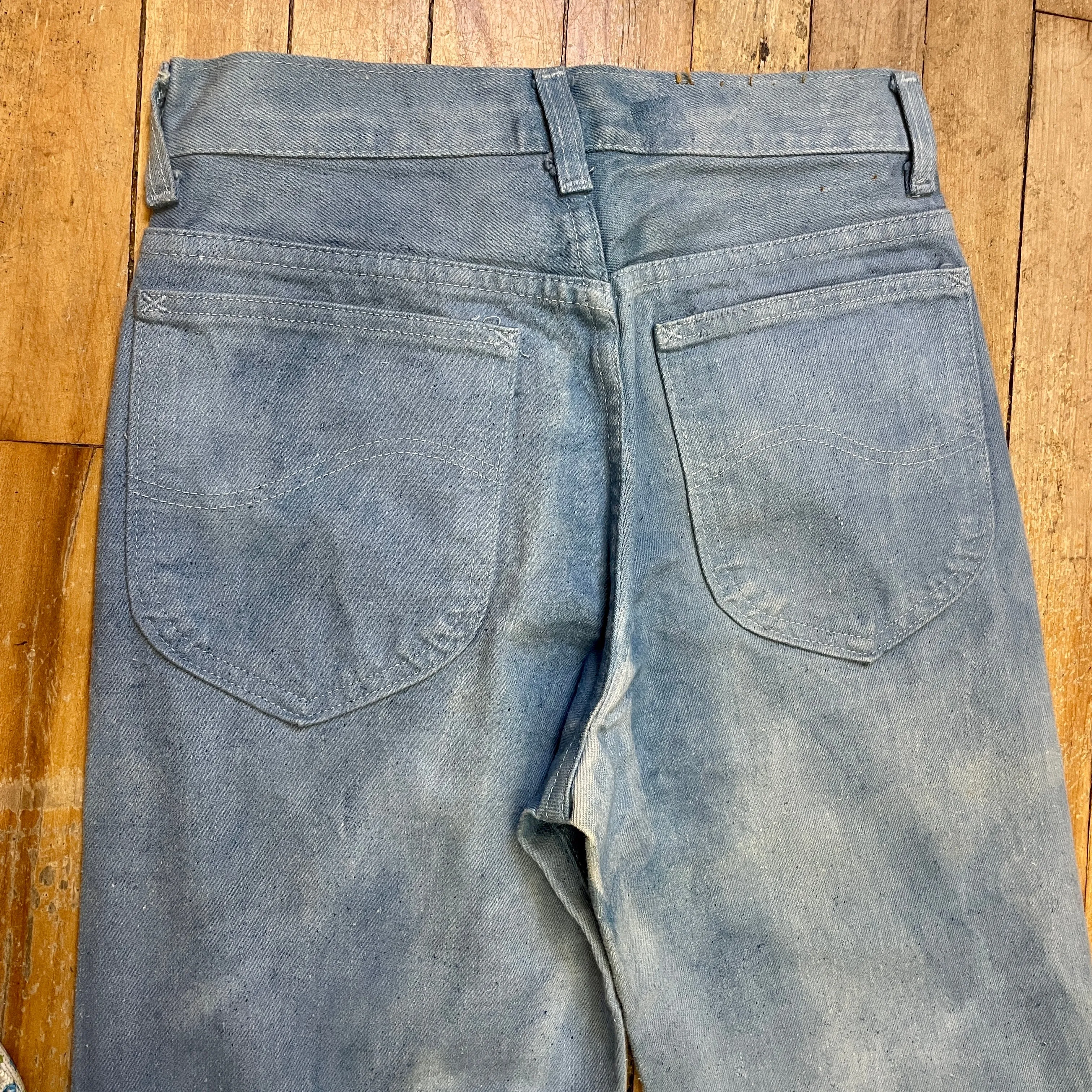 Groovy Vintage Cloudy Dyed Lee Jeans Made in USA 27" Waist