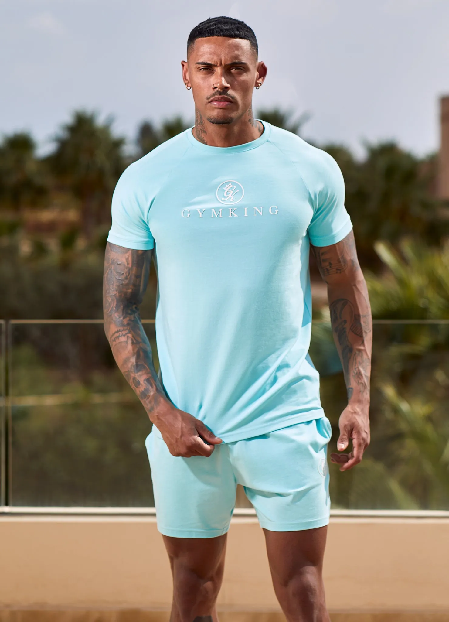 Gym King Pro Jersey Tee - Aqua Blue