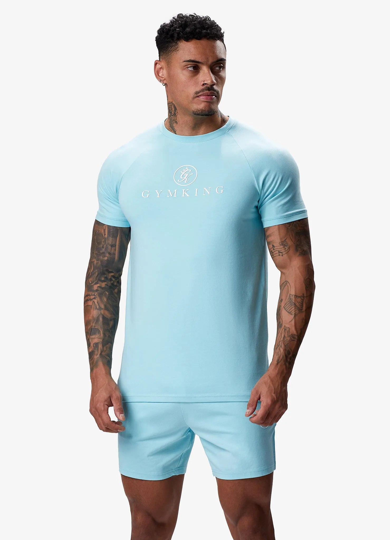 Gym King Pro Jersey Tee - Aqua Blue