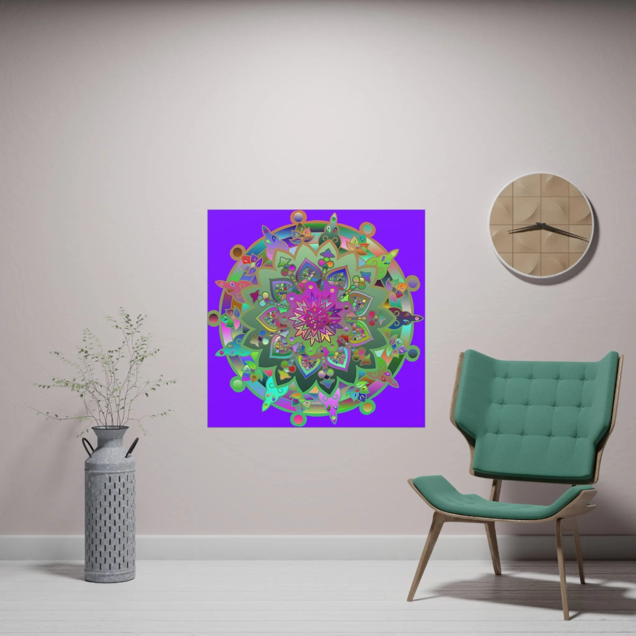 Hand-Drawn Purple Mandala Design Poster