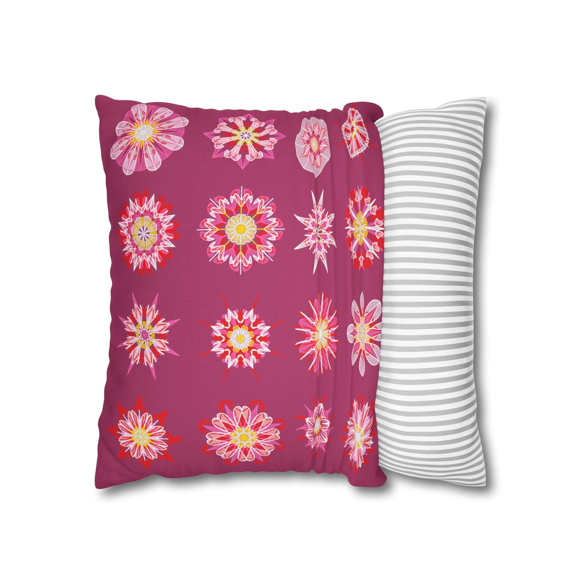 Handmade Mandala Art Pillowcase - Dark Hot Pink