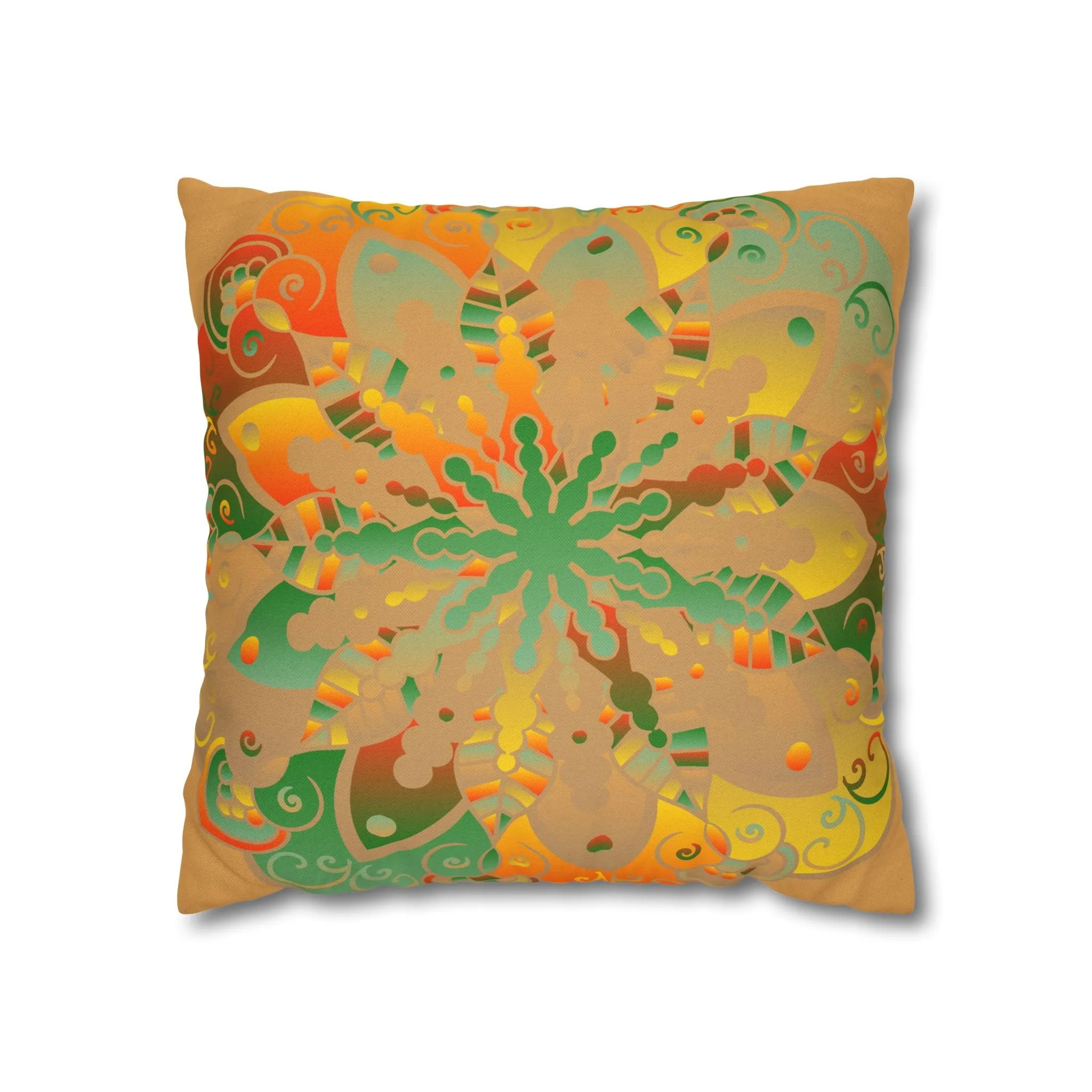 Handmade Mandala Design Pillowcase - Original Art - Dune