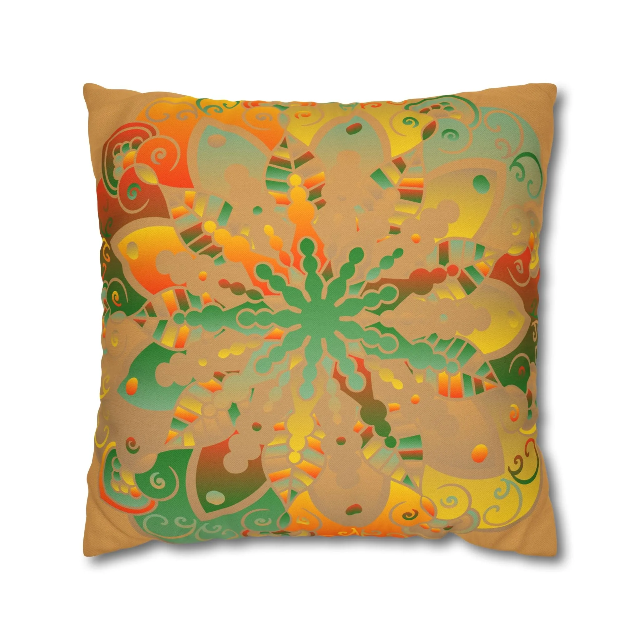 Handmade Mandala Design Pillowcase - Original Art - Dune