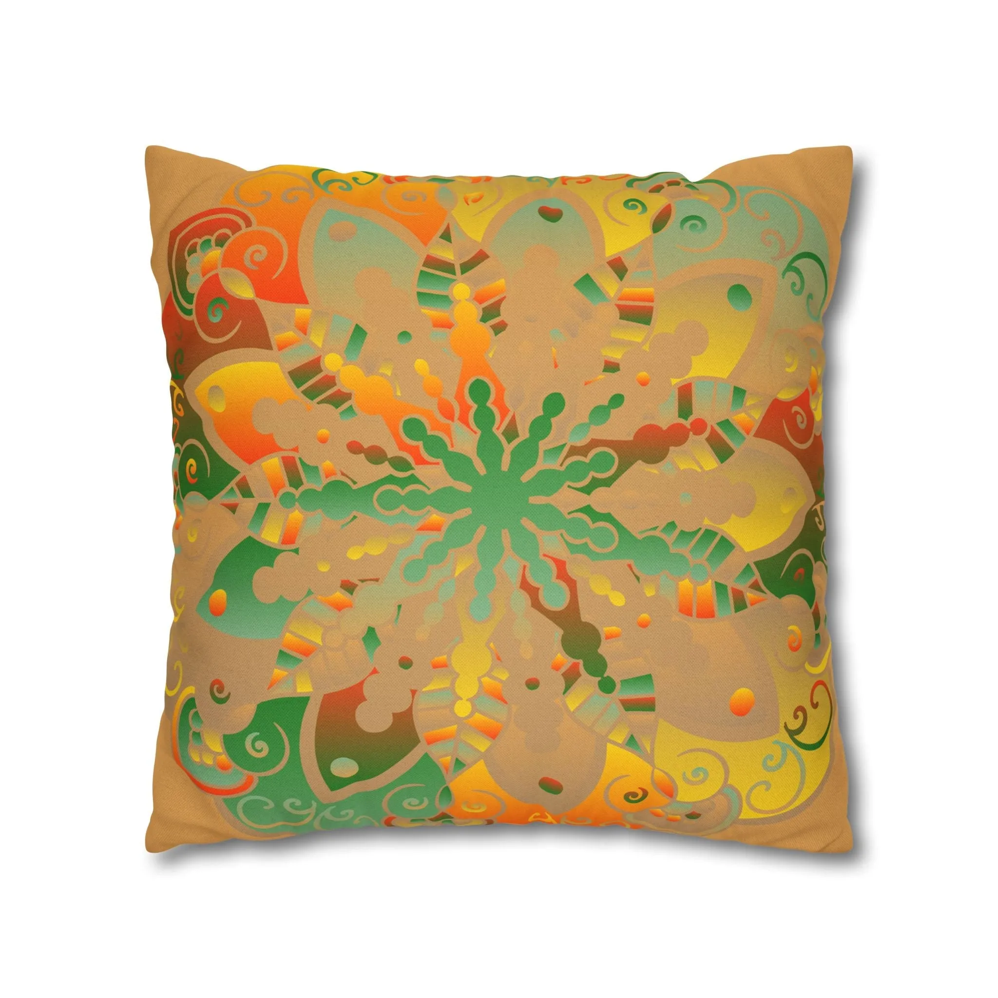 Handmade Mandala Design Pillowcase - Original Art - Dune