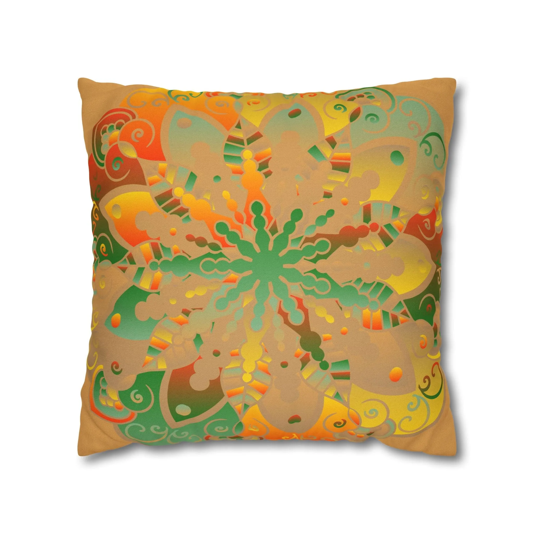 Handmade Mandala Design Pillowcase - Original Art - Dune