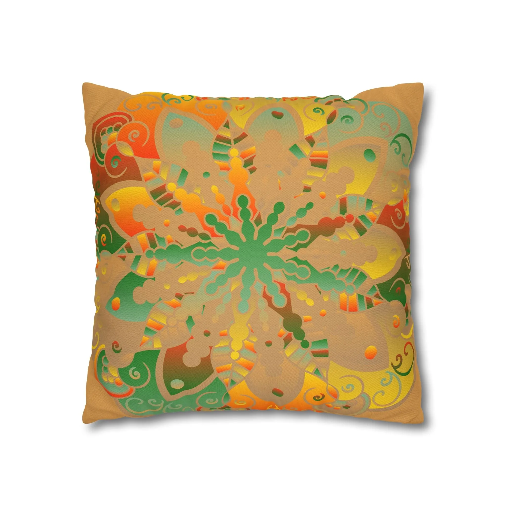 Handmade Mandala Design Pillowcase - Original Art - Dune