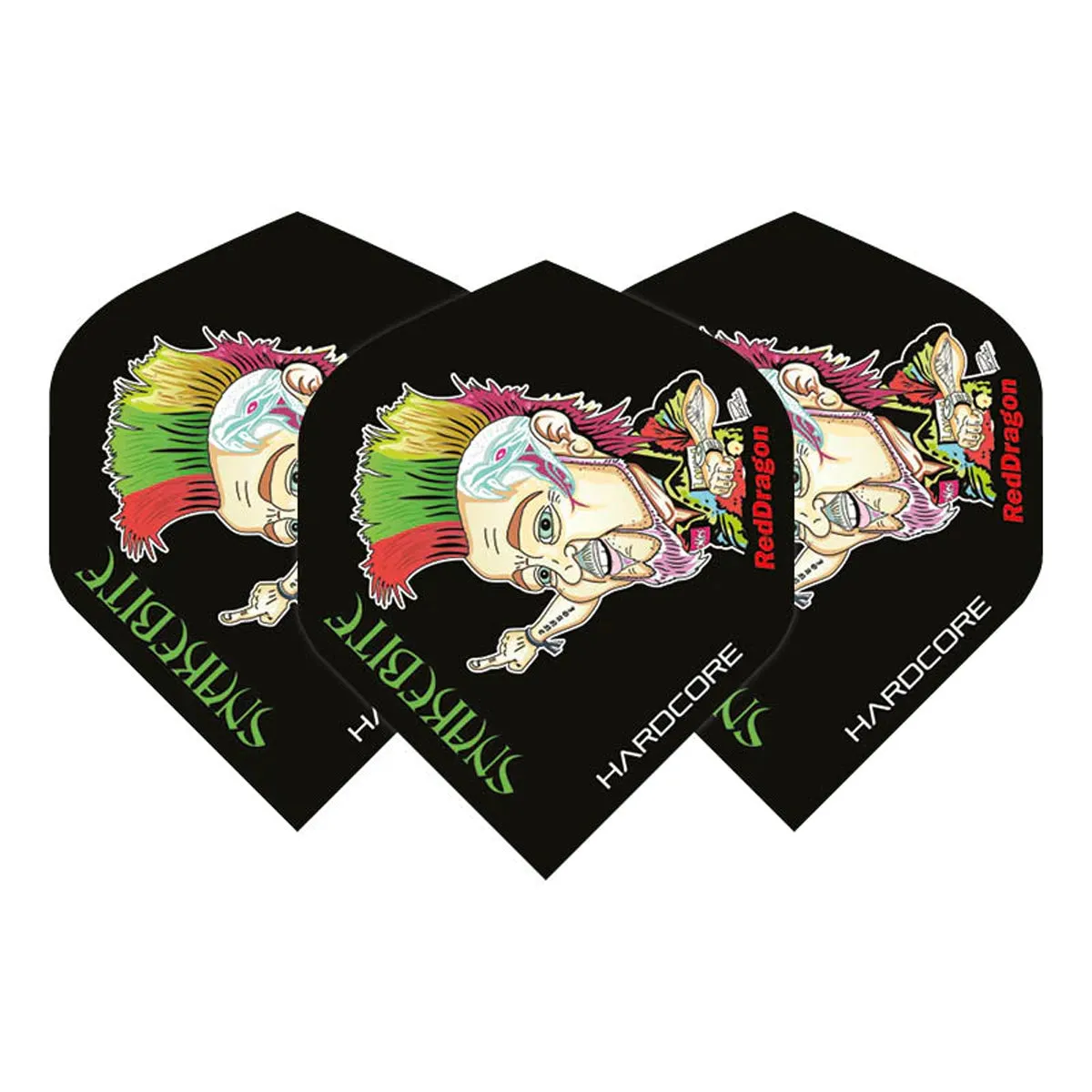 Hardcore Snakebite Cartoon Standard Dart Flights by Red Dragon