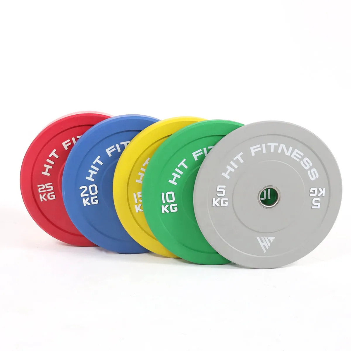 Hit Fitness 25kg Commercial Coloured Rubber Bumper Plate