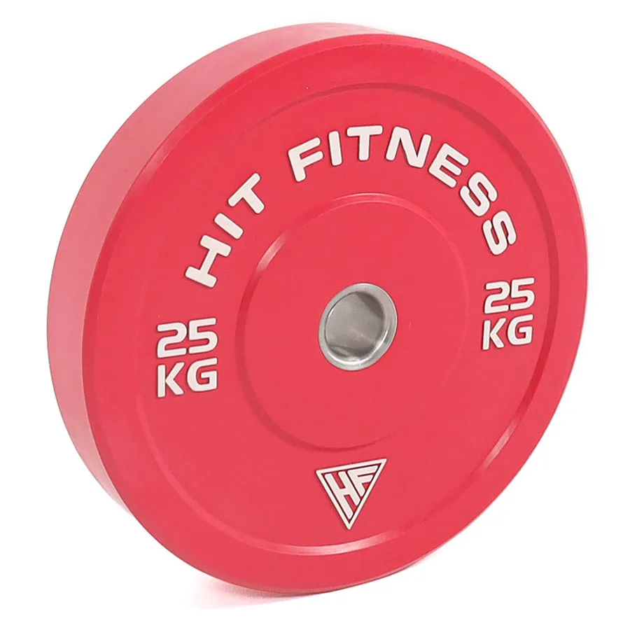 Hit Fitness 25kg Commercial Coloured Rubber Bumper Plate