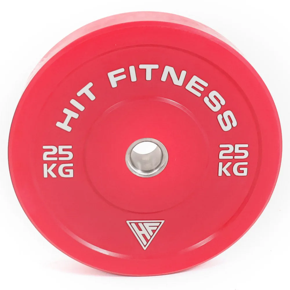 Hit Fitness 25kg Commercial Coloured Rubber Bumper Plate