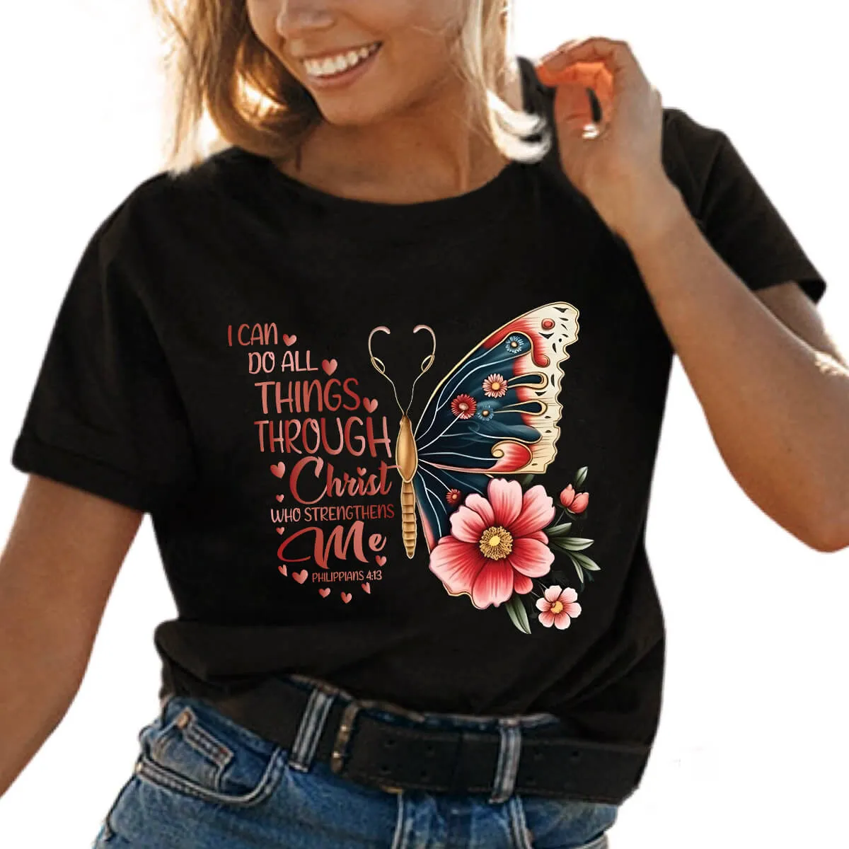 I Can Do All Things Through Christ Butterfly T Shirt