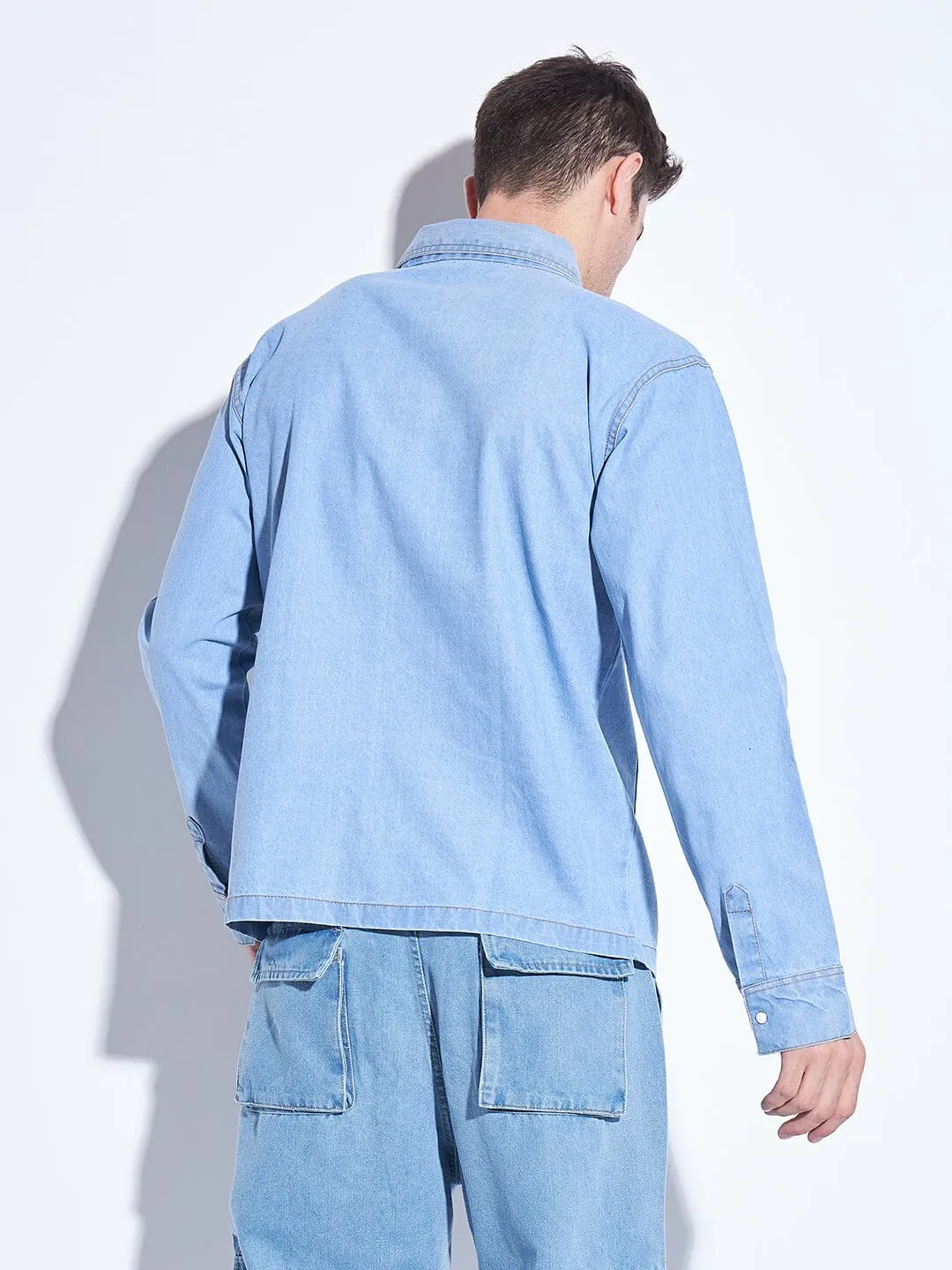 Ice Washed Denim Carpenter Shirt