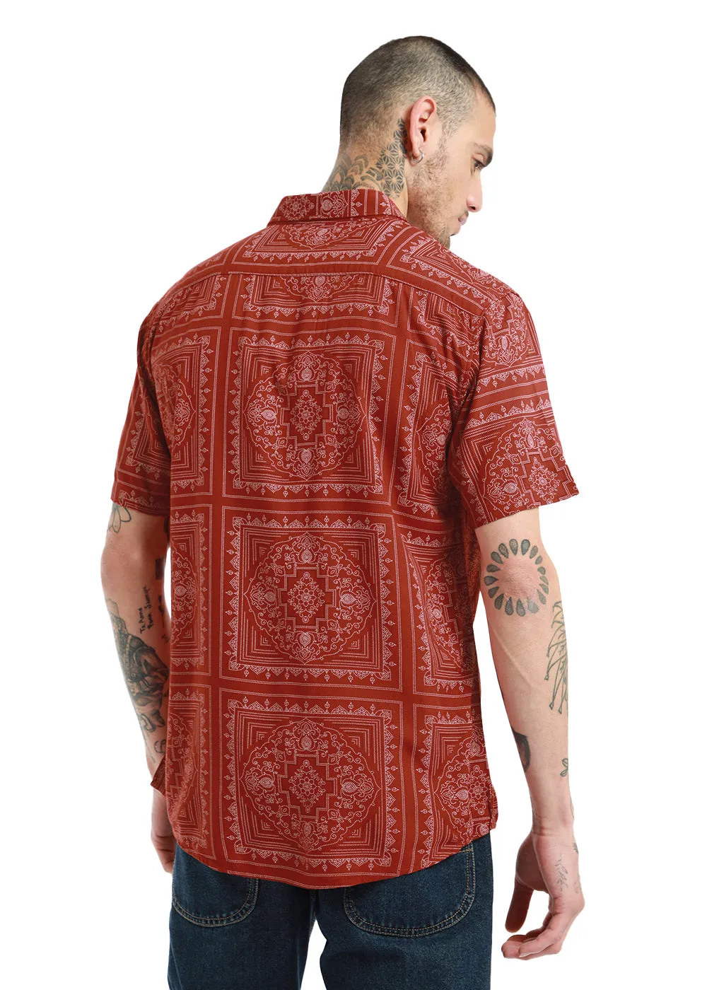 Imperial Paisley Print Half Sleeve Shirt