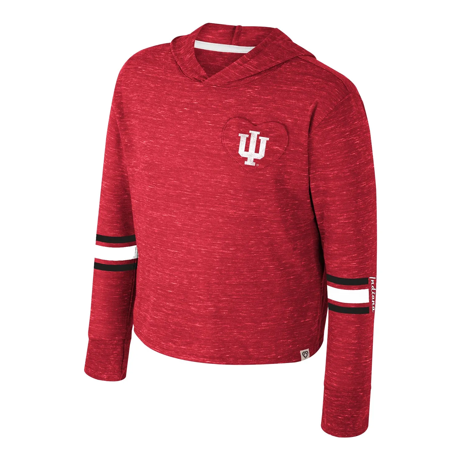 Indiana Hoosiers Girls Hooded Crimson Long Sleeve T-Shirt