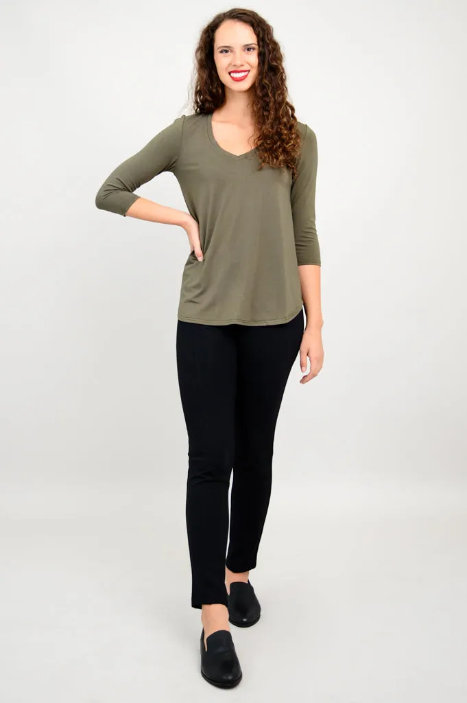 Jackie 3/4 Sleeve, Khaki, Bamboo