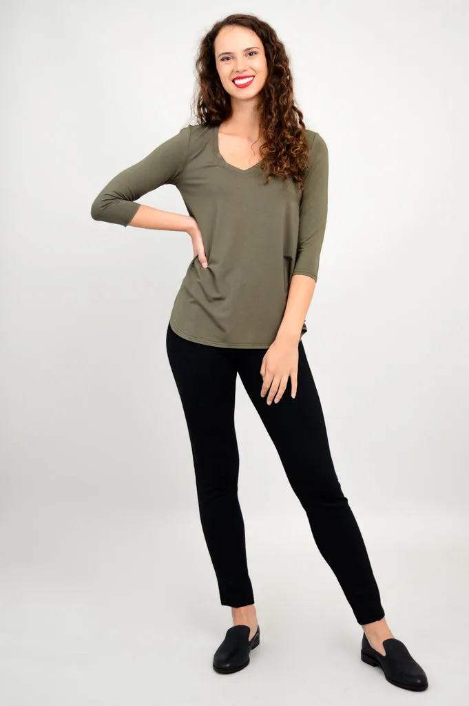 Jackie 3/4 Sleeve, Khaki, Bamboo