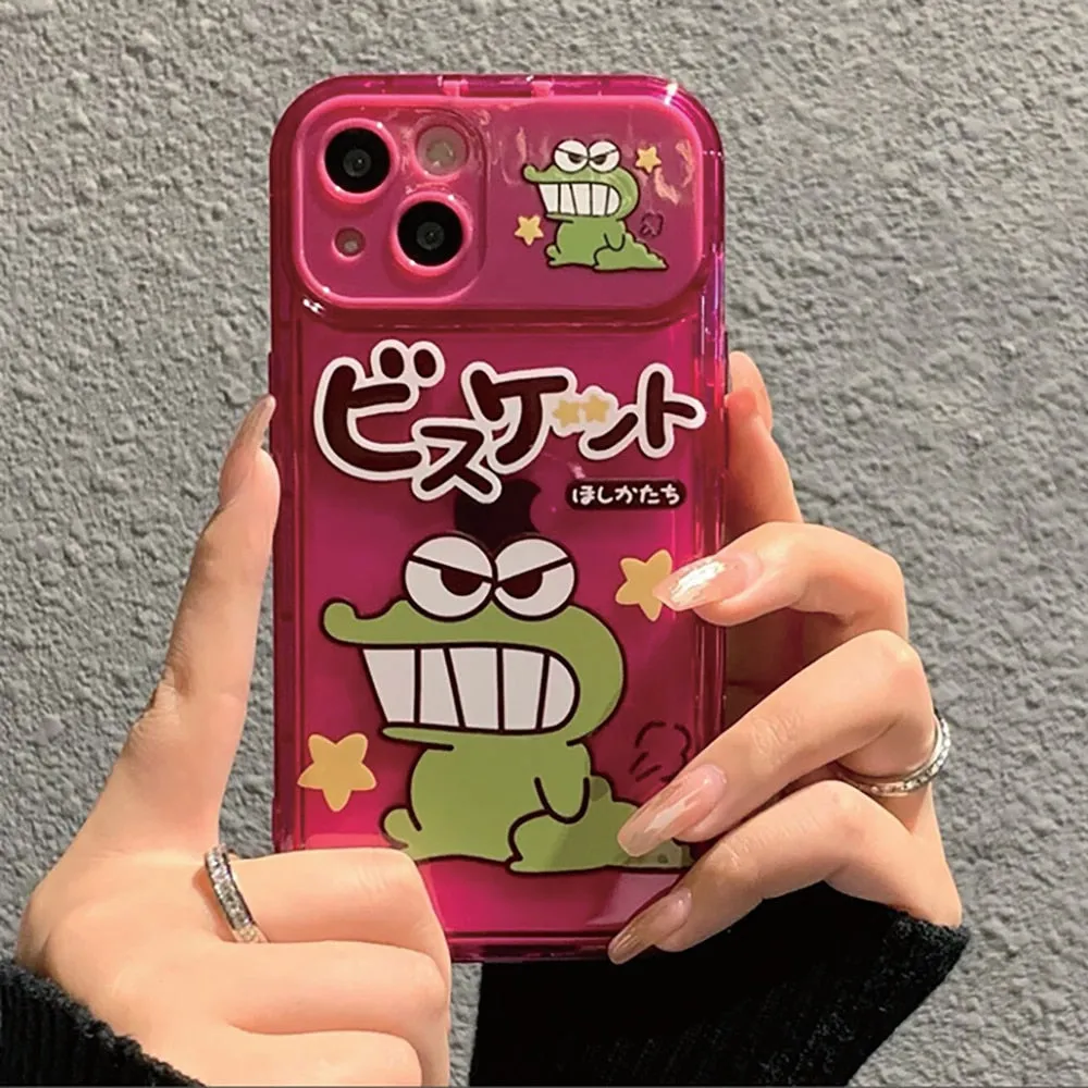 Kawaii Anime Flip Mirror Clear Soft iPhone Case With Keychain