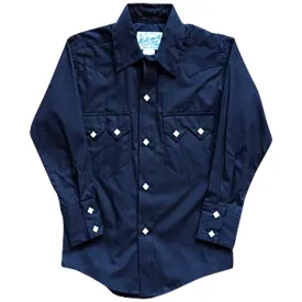 Kid's Vintage Solid Black Western Shirt